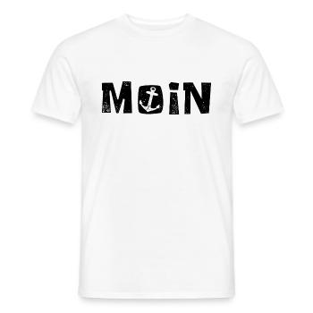 Moin - Norddeutsch - Gruß - Männer T-Shirt - Weiß - Vorne - AI Model Male 178 dark (178cm)