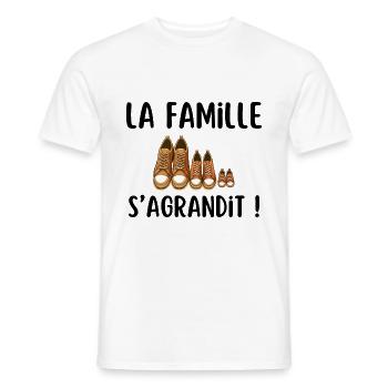 Famille cadeau annonce grossesse - T-shirt homme - blanc - Devant - AI Model Male 178 dark (178cm)