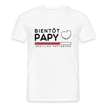 Bientot papy - futur papi - T-shirt homme - blanc - Devant - AI Model Male 178 dark (178cm)