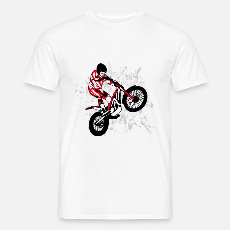 Trial Racing - Männer T-Shirt - Weiß