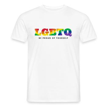 LGBTQ Stolz Sei stolz auf dich - Männer T-Shirt - Weiß - Vorne - AI Model Male 178 dark (178cm)