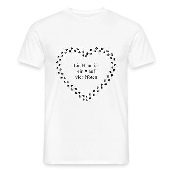 Hundepfoten Herz - Männer T-Shirt - Weiß - Vorne - AI Model Male 178 dark (178cm)