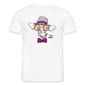 Girafe de hipster - T-shirt homme - blanc - Devant - AI Model Male 178 dark (178cm)