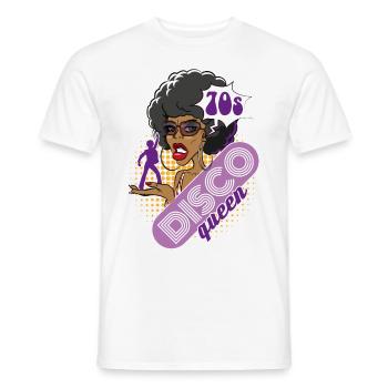 Disco Queen 70s 70s - Men's T-Shirt - white - Front - AI Model Male 178 dark (178cm)