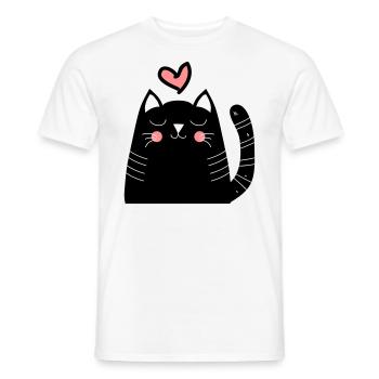 Katze Katzen Mietze Liebeskatze als Geschenk - Männer T-Shirt - Weiß - Vorne - AI Model Male 178 dark (178cm)