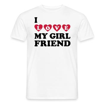 I love you my girlfriend Valentinstag Freundin - Männer T-Shirt - Weiß - Vorne - AI Model Male 178 dark (178cm)
