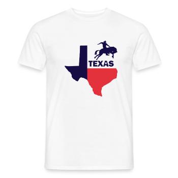 Texas Tshirt avec Rodeo Cavaliers De Taureau Texas - T-shirt homme - blanc - Devant - AI Model Male 178 dark (178cm)