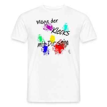Que la tache soit avec toi pour la lumière - T-shirt homme - blanc - Devant - AI Model Male 178 dark (178cm)