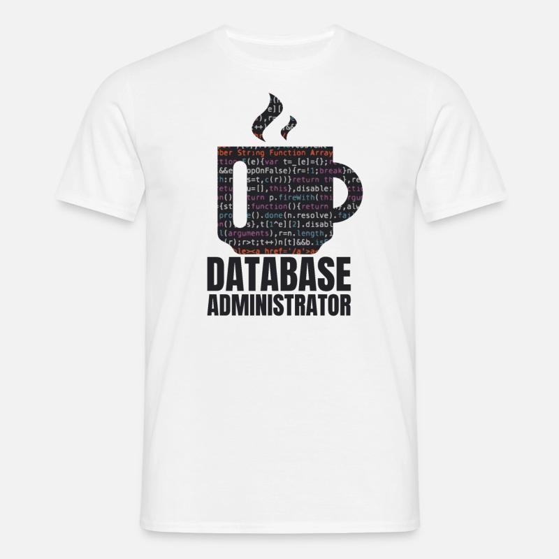 Datenbankdaten SQL Programmer Administration - Männer T-Shirt - Weiß