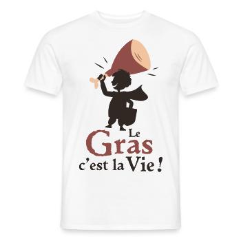 Le Gras c'est la Vie ! karadoc - T-shirt homme - blanc - Devant - AI Model Male 178 dark (178cm)