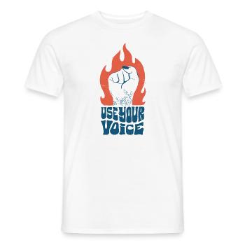 Utilisez votre voix Féminisme - T-shirt homme - blanc - Devant - AI Model Male 178 dark (178cm)