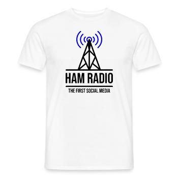 Amateurfunk - Die ersten sozialen Medien - Männer T-Shirt - Weiß - Vorne - AI Model Male 178 dark (178cm)
