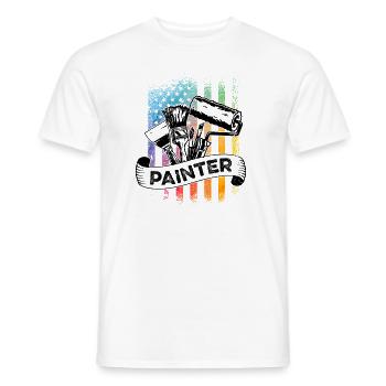 Painter Job Vintage Amerika Arbeiter - Männer T-Shirt - Weiß - Vorne - AI Model Male 178 dark (178cm)