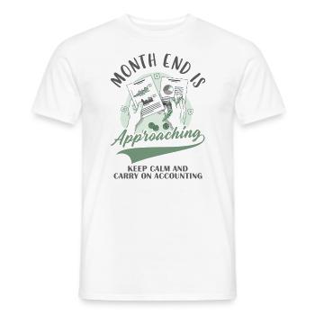 Ruhe bewahren und Buchhaltung weiterführen - Männer T-Shirt - Weiß - Vorne - AI Model Male 178 dark (178cm)