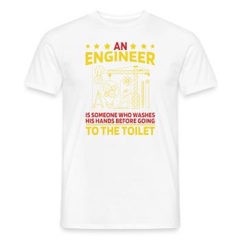 Ingenieur der seine Hände erst wäscht lustig - Männer T-Shirt - Weiß - Vorne - AI Model Male 178 dark (178cm)