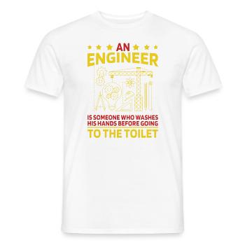 Ingenieur der seine Hände erst wäscht lustig - Männer T-Shirt - Weiß - Vorne - AI Model Male 178 dark (178cm)