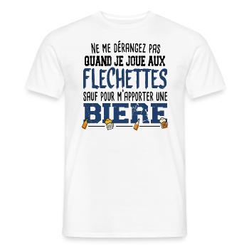 Fléchettes Bière Alcool Apéro Jeu Cadeau Humour - T-shirt homme - blanc - Devant - AI Model Male 178 dark (178cm)