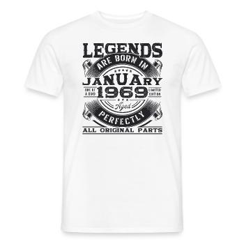 Né en 1969 Janvier 54e anniversaire Homme cadeau - T-shirt homme - blanc - Devant - AI Model Male 178 dark (178cm)