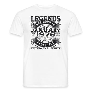 Né 1976 Janvier 47e anniversaire Homme cadeau - T-shirt homme - blanc - Devant - AI Model Male 178 dark (178cm)