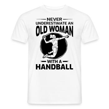 Old Woman Handball Player Handballer Mom Grandma - Men's T-Shirt - white - Front - AI Model Male 178 dark (178cm)