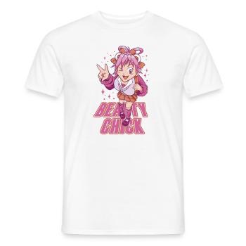 Rosa Haare Anime-Mädchen - Männer T-Shirt - Weiß - Vorne - AI Model Male 178 dark (178cm)