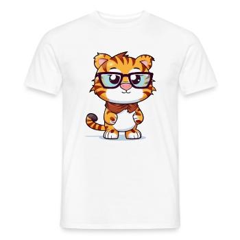 Lokoy le tigre - T-shirt homme - blanc - Devant - AI Model Male 178 dark (178cm)