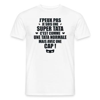 Une Super Tata - Tata Exceptionnelle - T-shirt homme - blanc - Devant - AI Model Male 178 dark (178cm)