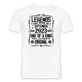 Septembre 2023 Vintage Retro Cadeau d’anniversaire - T-shirt homme - blanc - Devant - AI Model Male 178 dark (178cm)