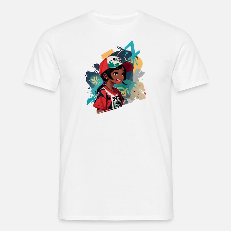 Graffiti Mädchen - Männer T-Shirt - Weiß