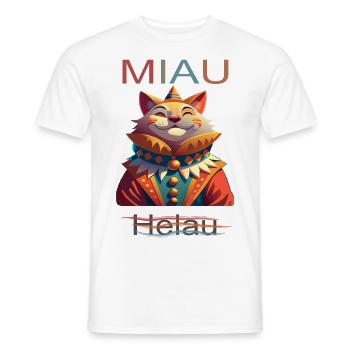 Katze Kostüm Fasching Lustig Helau Clown Miau - Männer T-Shirt - Weiß - Vorne - AI Model Male 178 dark (178cm)
