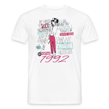 Jahrgang 1992 Geschenk Geburtstag 1992 Mädchen 1992 - Männer T-Shirt - Weiß - Vorne - AI Model Male 178 dark (178cm)