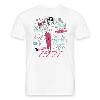 Jahrgang 1971 Geburtstagsgeschenk 1971 Mädchen 1971 - Männer T-Shirt - Weiß - Vorne - AI Model Male 178 dark (178cm)