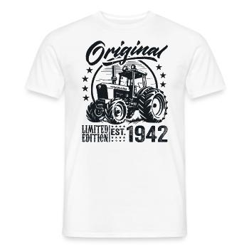 Original 1942 Anniversaire 1942 Fermier Tracteur - T-shirt homme - blanc - Devant - AI Model Male 178 dark (178cm)