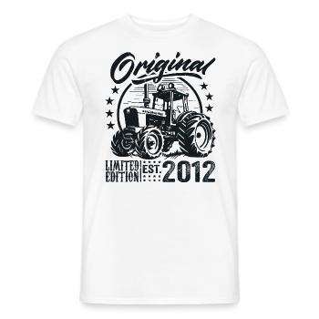 Original 2012 Anniversaire 2012 Fermier Tracteur - T-shirt homme - blanc - Devant - AI Model Male 178 dark (178cm)