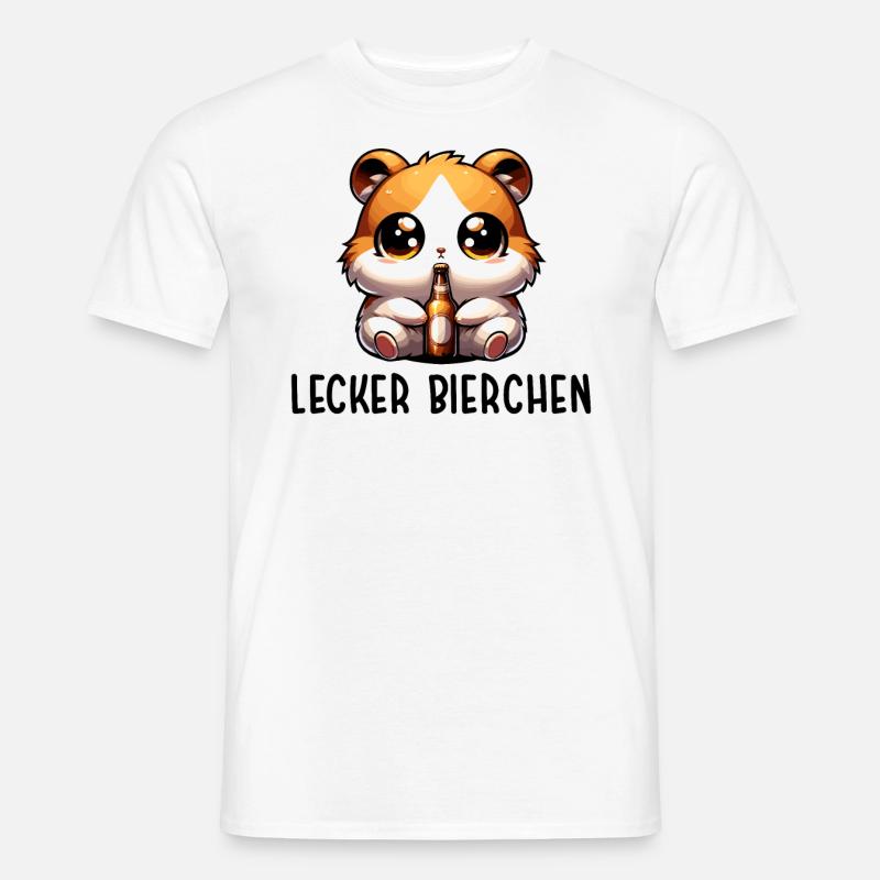 LECKER BIERCHEN Sad Hamster Meme - Männer T-Shirt - Weiß