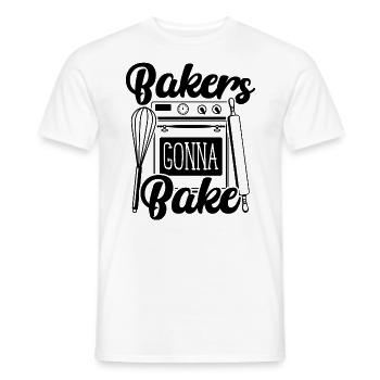 Bäcker werden Backen, Schneebesen und Löffelbacken - Männer T-Shirt - Weiß - Vorne - AI Model Male 178 dark (178cm)