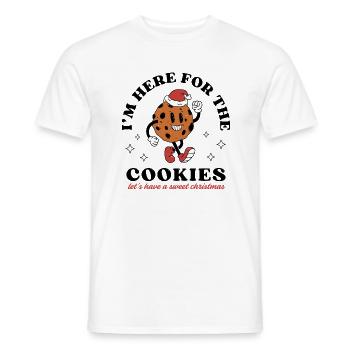 Je suis ici pour les biscuits - T-shirt homme - blanc - Devant - AI Model Male 178 dark (178cm)