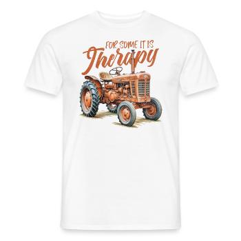 For Some It Is Therapy Tractor Lover Farmer - Men's T-Shirt - white - Front - AI Model Male 178 dark (178cm)