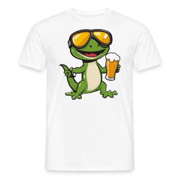 Lizard Après-Ski Bière Bande Dessinée - T-shirt homme - blanc - Devant - AI Model Male 178 dark (178cm)