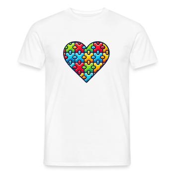 Autisme Cœur Journée de sensibilisation à l’autisme - T-shirt homme - blanc - Devant - AI Model Male 178 dark (178cm)