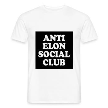 anti elon social club - Männer T-Shirt - Weiß - Vorne - AI Model Male 178 dark (178cm)