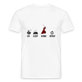 Japanischer Schwertkampf Kendo - Männer T-Shirt - Weiß - Vorne - AI Model Male 178 dark (178cm)