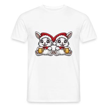 Hase Weihnachten Team Bier - Männer T-Shirt - Weiß - Vorne - AI Model Male 178 dark (178cm)