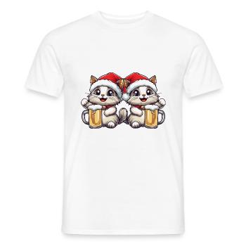 Équipe de la bière de Noël des Cats - T-shirt homme - blanc - Devant - AI Model Male 178 dark (178cm)