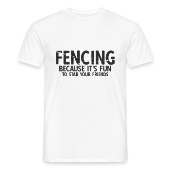 Fechten - Männer T-Shirt - Weiß - Vorne - AI Model Male 178 dark (178cm)