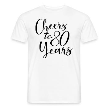 Vive le 80e anniversaire de ses 80 ans - T-shirt homme - blanc - Devant - AI Model Male 178 dark (178cm)