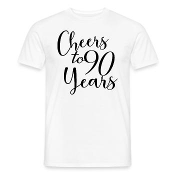 Cheers To 90 Years 90th Birthday Anniversary - Men's T-Shirt - white - Front - AI Model Male 178 dark (178cm)