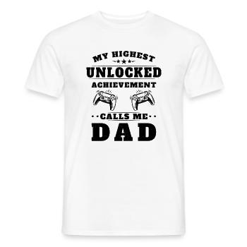 My highest unlocked success calls me dad - Men's T-Shirt - white - Front - AI Model Male 178 dark (178cm)