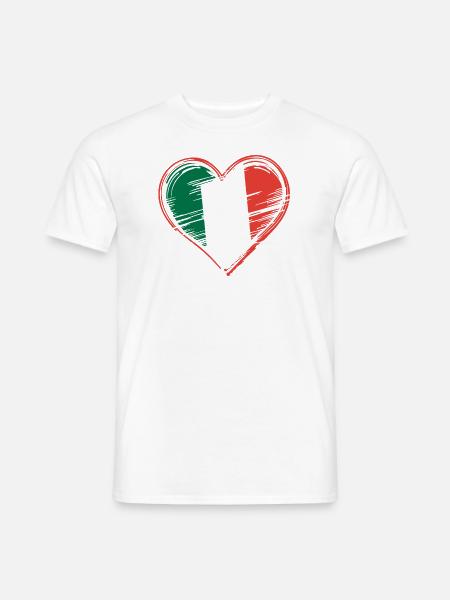 Italien Herz Italienisches Herz - Männer T-Shirt - Weiß
