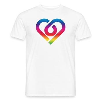 Rainbow Heart Homosexuality LGBT Love - Men's T-Shirt - white - Front - AI Model Male 178 dark (178cm)